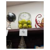 Vintage stone jar with pears