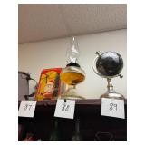 Antique glass oil lamp