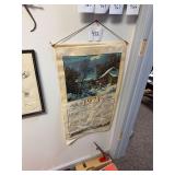 Vintage canvas 1971 wall calendar