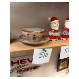 Vintage Japanese Geisha cup + saucer / no C/C