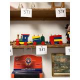 Vintage wooden toy train