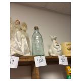 Vintage green glass Italy milk bottle