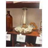 Vintage wood, glass decorative candle