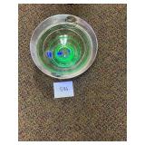 Vintage unique large uranium glass bowl