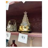 Vintage glass lighted music box Christmas tree