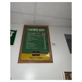 Vintage 1940s Hagan ice cream diner menu board