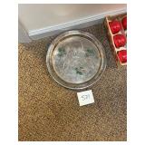 Vintage etched Merry Christmas tray