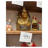 Vintage Micheterï¿½s gold Egyptian decanter