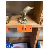 Vtg Metal Dolphin Figurine