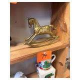 Vintage Brass Rocking Horse Figurine