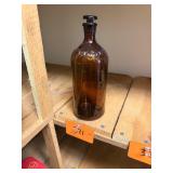 Vintage Clorox Amber Glass Bottle w/ stopper