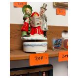 Vintage Ceramic Christmas Carolers Music Box