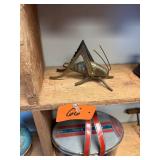 Vtg Brass Grasshopper Figurine