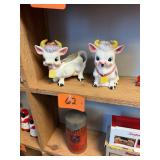 Vtg Cow Creamer And Sugar Bowl