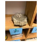 Vintage Cast Metal Praying Hands Dish