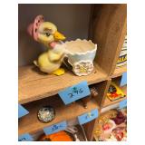 Vintage Ceramic Duck Cart Planter