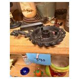 Vtg Cast Iron Chamberstick Candle Holder