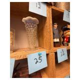 Vtg Opalescent Hobnail Glass Vase