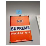 Vintage Gulf Supreme Motor Oil Metal Sign