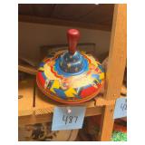 Vtg Ohio Art Co Tin Litho Spinning Top
