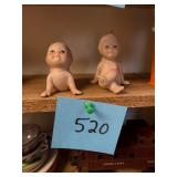 Pair Vtg Bisque Porcelain Kewpie Figurines