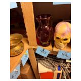 Vtg Ruby Red Glass Bud Vase