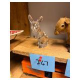 Vintage Clear Glass Rabbit Figurine
