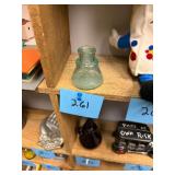 Antique Aqua Glass Inkwell