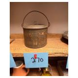 Antique Metal Pail w/ Lid