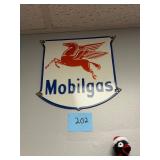 Vtg Mobilgas Pegasus Porcelain Sign