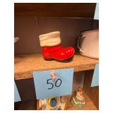 Ceramic Santa Boot Planter