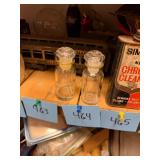 Vintage Pair Clear Glass Apothecary Bottles
