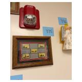 Vintage Framed Locomotive Stamp Collection