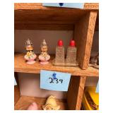 Vtg Floral Porcelain & Glass Shakers Set