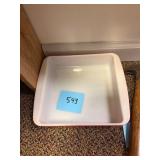 Vintage Fire-King Peach Luster Square Dish