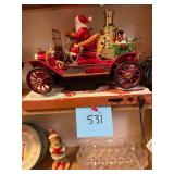 Vintage Animated Santa Driving Antique Car Radio