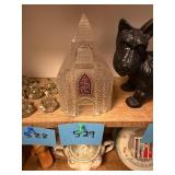 Vintage Pressed Glass Church Figurine