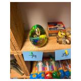 Art Glass Paperweight Egg Multicolor