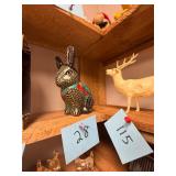 Mexican Folk Art Pottery Rabbit Figurine