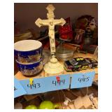 Vtg Cast Metal Crucifix
