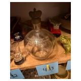 Vintage Embossed Glass Bottle One Pint