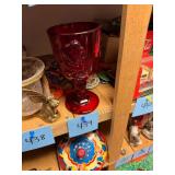 Vintage Ohio State Red Glass Goblet