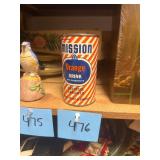 Vintage Mission Orange Drink Metal Bank