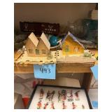 Vintage Cardboard Christmas Village Houses