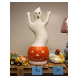 Vintage Ghost In Pumpkin Blow Mold