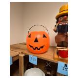 Vintage General Foam Plastics Pumpkin Bucket