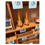 Pair Of Ceramic Turkey Candle Holders