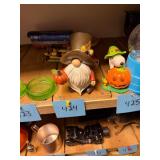 Vtg Gnome Figurine Holding Pumpkin