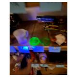 Vtg Uranium Glass Furniture Coasters