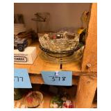 Pair Vtg Glass Ashtrays